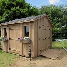 8 x 10 high board and batten with double doors and ramp.